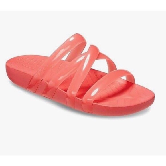 NWT Crocs Women's Splash Strappy Sandals, Neon Watermelon, 9, Women 9 - Picture 2 of 8